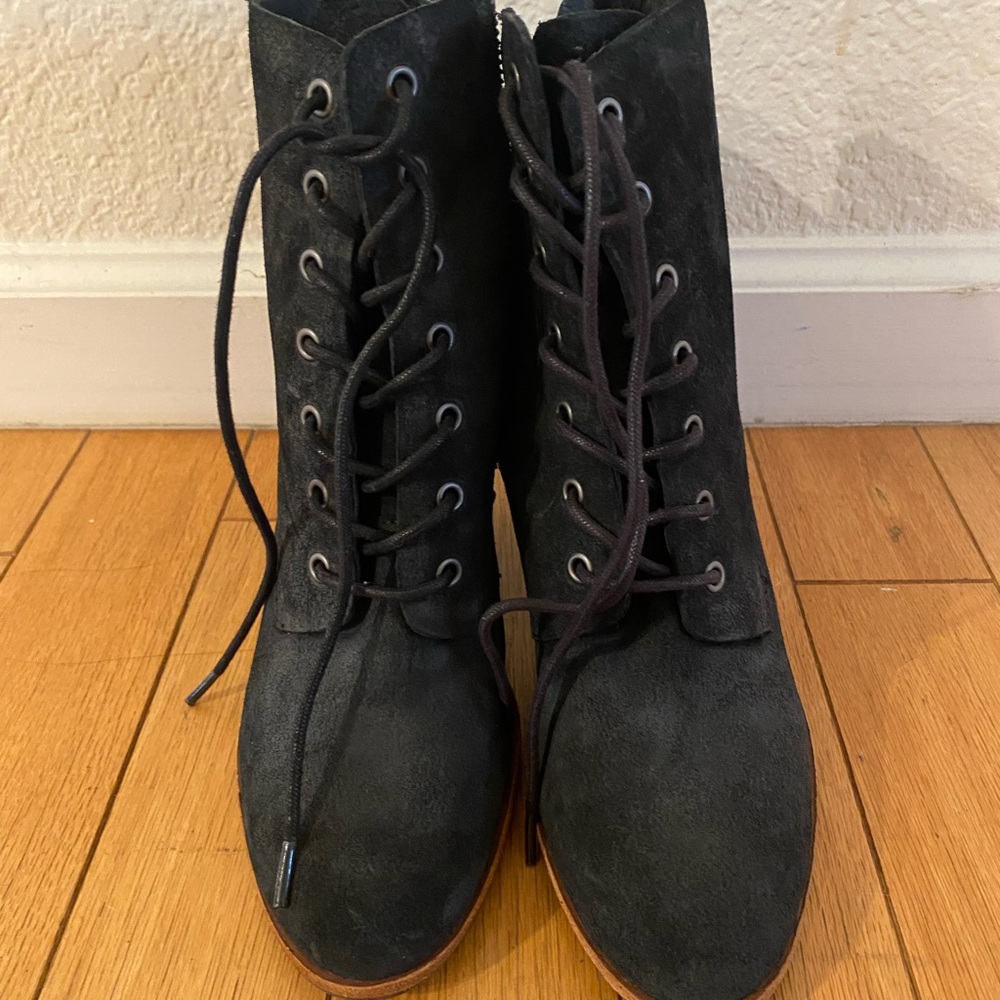 Kork-Ease Black Lace Up Boots